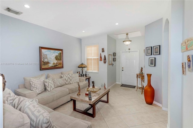12548 SW 126th Ave, Miami, FL 33186 - living room featuring light tile patterned flooring and recessed lighting