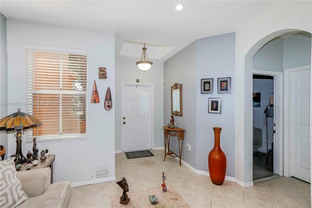 12548 SW 126th Ave, Miami, FL 33186 - entryway with arched walkways, light tile patterned floors, and recessed lighting