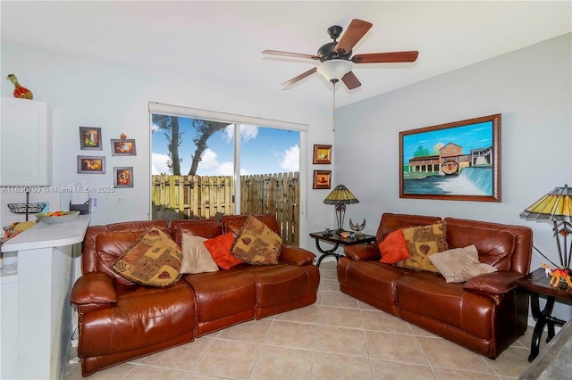 12548 SW 126th Ave, Miami, FL 33186 - living room featuring light tile patterned flooring and a ceiling fan