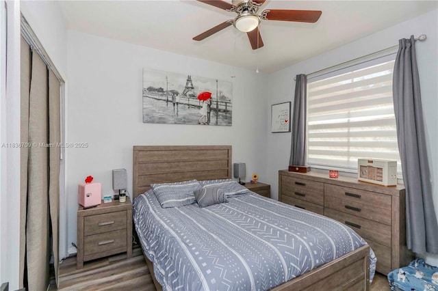 12548 SW 126th Ave, Miami, FL 33186 - bedroom featuring wood finished floors, ceiling fan, and a closet