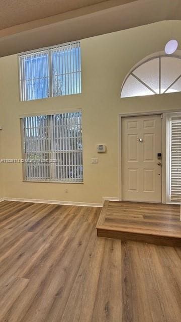 628 Turtle Run, Weston, FL 33326 - foyer with baseboards and wood finished floors