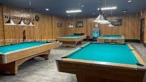 628 Turtle Run, Weston, FL 33326 - rec room featuring billiards table and wooden walls