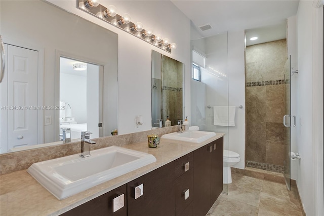 1007 NW 99th Ct, Miami, FL 33172 - full bath with a shower stall, double vanity, and tile patterned floors