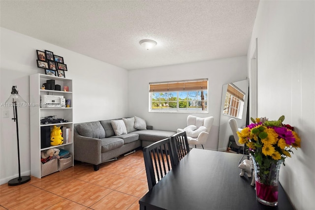 3660 N 56th Ave Unit 602, Hollywood, FL 33021 - living area featuring a textured ceiling and light tile patterned floors