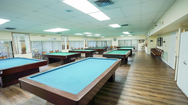 2780 N Pine Island Rd Unit 211, Sunrise, FL 33322 - playroom featuring billiards, wood finished floors, and a drop ceiling