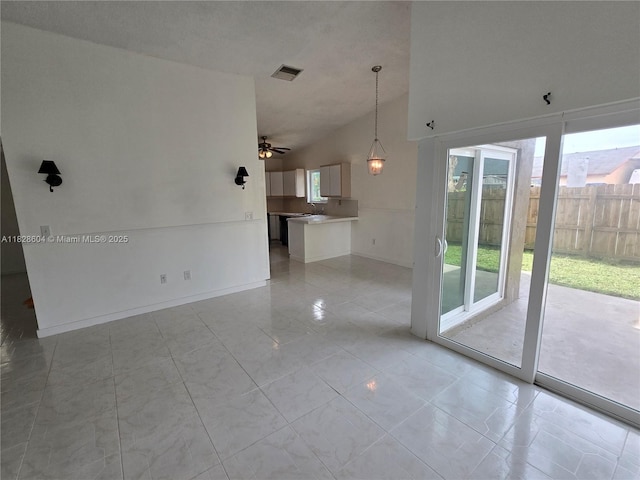 13567 SW 286th Ter, Homestead, FL 33033 - unfurnished room with lofted ceiling and ceiling fan