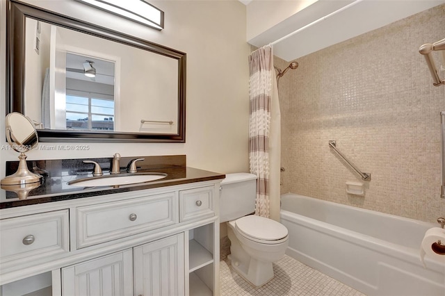 4805 NW 35th St Unit 603, Lauderdale Lakes, FL 33319 - full bathroom with shower / bath combo with shower curtain, vanity, and tile patterned floors