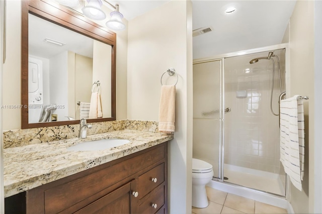 10332 Sunrise Lakes Blvd Unit 206, Sunrise, FL 33322 - bathroom with a shower stall, vanity, and tile patterned floors