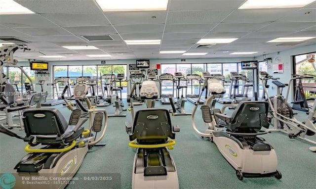 10332 Sunrise Lakes Blvd Unit 206, Sunrise, FL 33322 - exercise room with a paneled ceiling