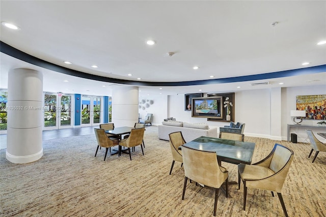 6051 N Ocean Dr Unit 404, Hollywood, FL 33019 - dining space featuring recessed lighting