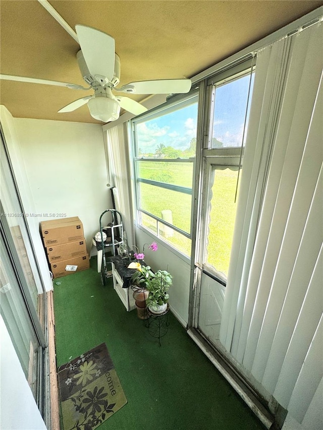 9021 Sunrise Lakes Blvd Unit 104, Sunrise, FL 33322 - unfurnished sunroom with a ceiling fan