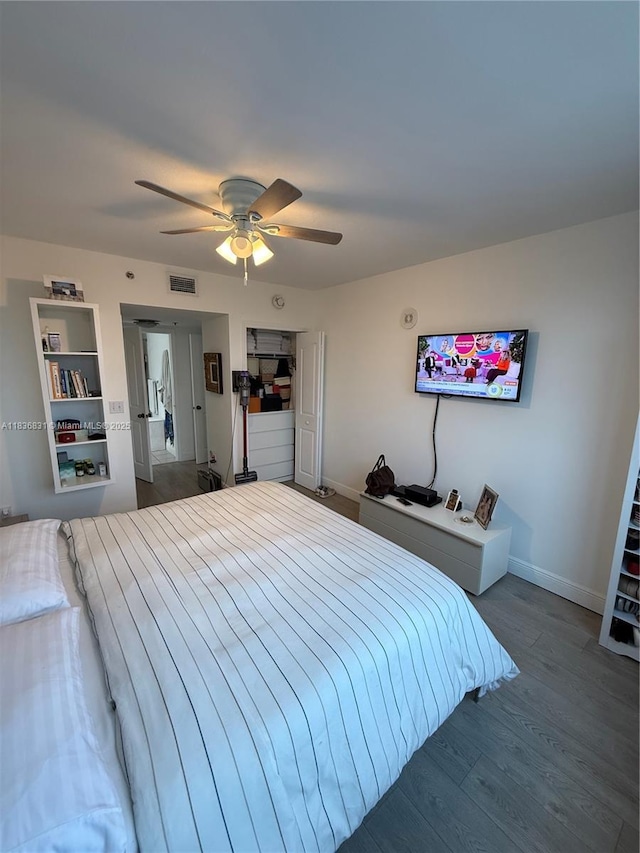 2665 SW 37th Ave Unit 1213, Miami, FL 33133 - bedroom featuring wood finished floors and a ceiling fan