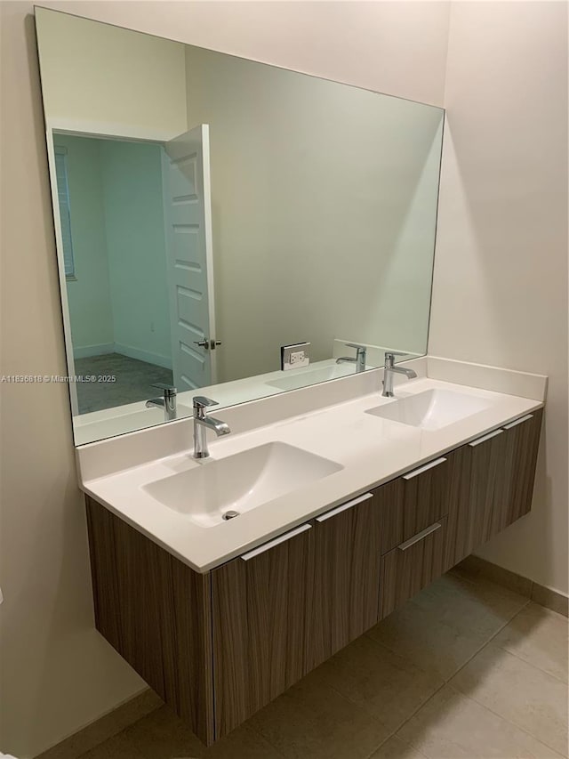 10455 NW 82nd St Unit 33, Doral, FL 33178 - bathroom with double vanity and tile patterned floors