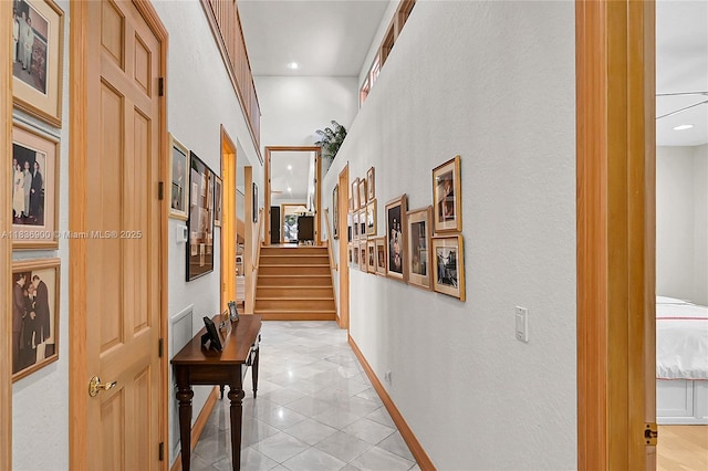 1910 Preston Trl, Coral Springs, FL 33071 - hallway featuring light tile patterned floors, recessed lighting, and stairway