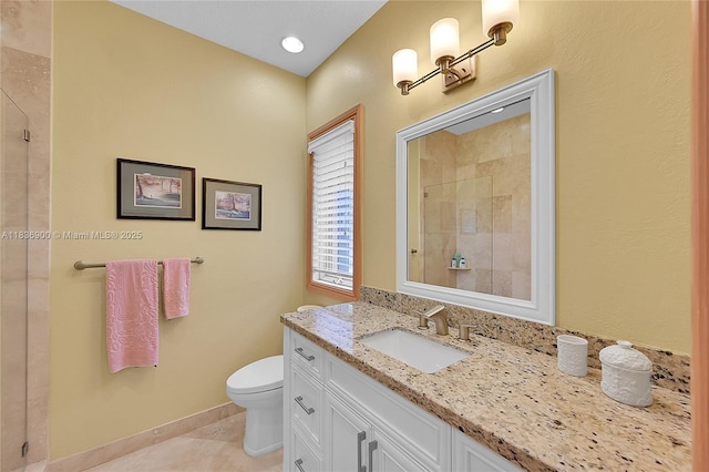 1910 Preston Trl, Coral Springs, FL 33071 - bathroom featuring vanity, tiled shower, and tile patterned flooring