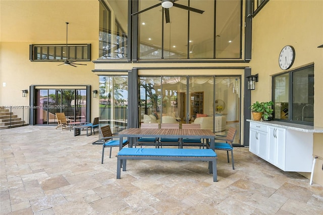 1910 Preston Trl, Coral Springs, FL 33071 - view of patio / terrace featuring a ceiling fan and outdoor dining space