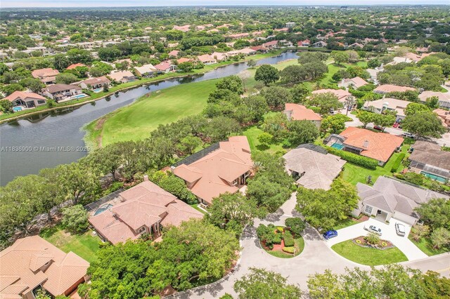 1910 Preston Trl, Coral Springs, FL 33071 - aerial perspective of suburban area with a large body of water and a local golf course