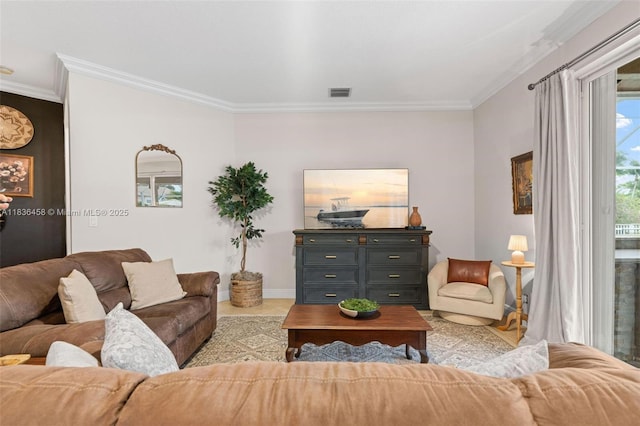 5920 NW 54th Cir, Coral Springs, FL 33067 - living room featuring crown molding and baseboards