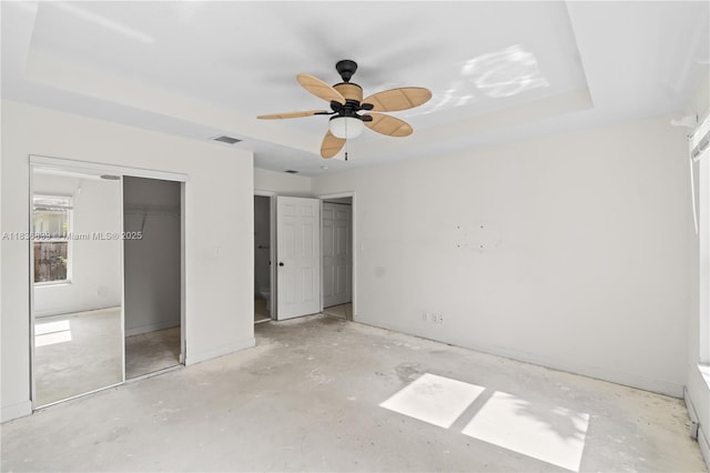 955 S 26th Ave, Hollywood, FL 33020 - unfurnished bedroom with a tray ceiling and a ceiling fan