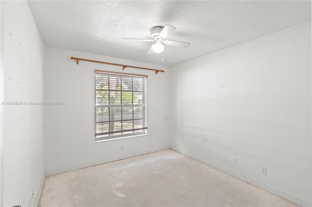 955 S 26th Ave, Hollywood, FL 33020 - empty room featuring a ceiling fan, a textured ceiling, and unfinished concrete floors