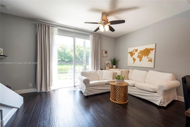 1606 Veracruz Ln, Weston, FL 33327 - living area featuring a ceiling fan and wood finished floors