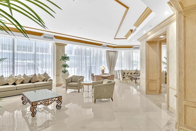 8855 E Collins Ave Unit 2F, Surfside, FL 33154 - building lobby featuring ornamental molding