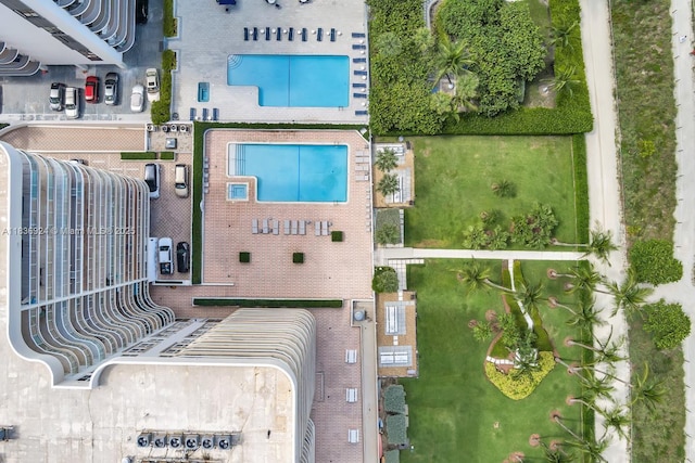 8855 E Collins Ave Unit 2F, Surfside, FL 33154 - aerial view of a pool area