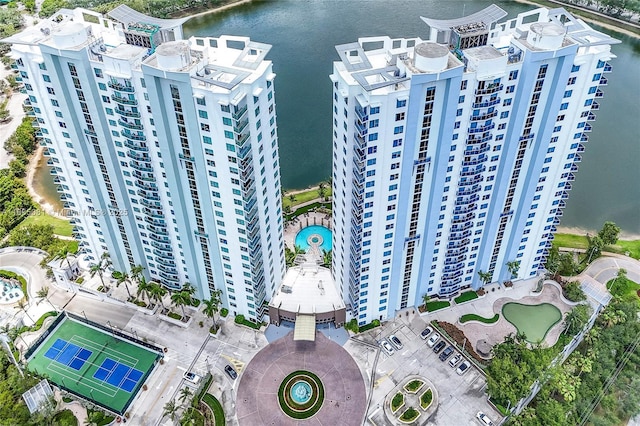 2681 N Flamingo Rd Unit 2708S, Sunrise, FL 33323 - aerial view of a pool area and a large body of water