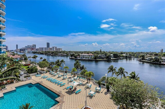 3802 NE 207th St Unit 601, Aventura, FL 33180 - community pool with a water view and a city view