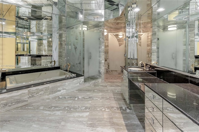 3802 NE 207th St Unit 601, Aventura, FL 33180 - full bathroom with a bath, a shower stall, and vanity