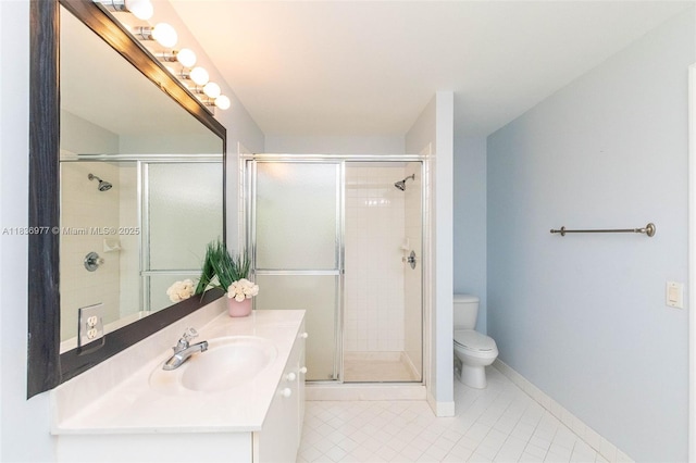 2020 Andromeda Ln, Weston, FL 33327 - bathroom featuring vanity, tile patterned flooring, and a shower stall