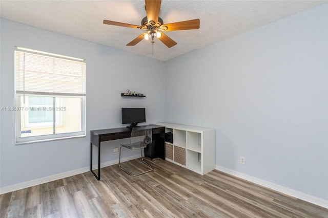 2020 Andromeda Ln, Weston, FL 33327 - office area with wood finished floors and a ceiling fan
