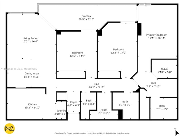 520 Brickell Key Dr Unit A1404, Miami, FL 33131 - view of floor plan / room layout