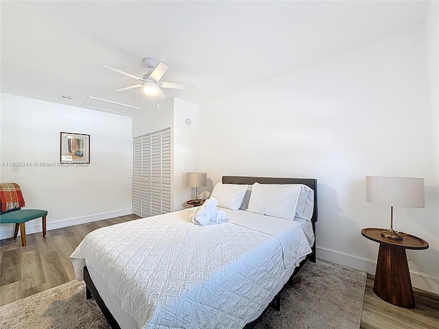 1309 SW 75th Ave, North Lauderdale, FL 33068 - bedroom with wood finished floors and a ceiling fan