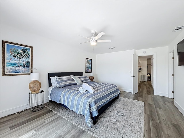 1309 SW 75th Ave, North Lauderdale, FL 33068 - bedroom with wood finished floors and ceiling fan