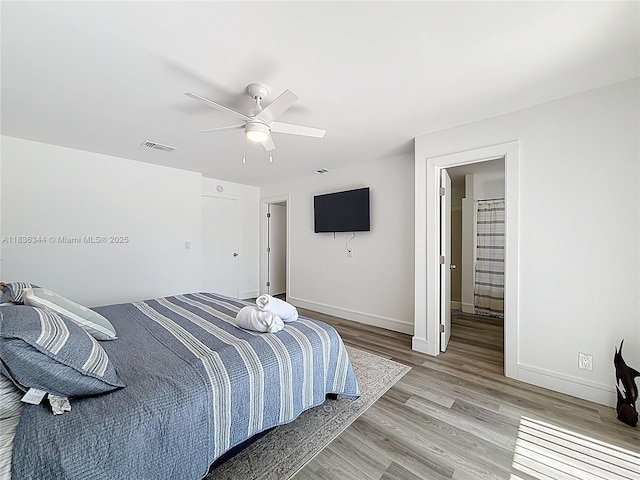 1309 SW 75th Ave, North Lauderdale, FL 33068 - bedroom featuring light wood-style floors and a ceiling fan