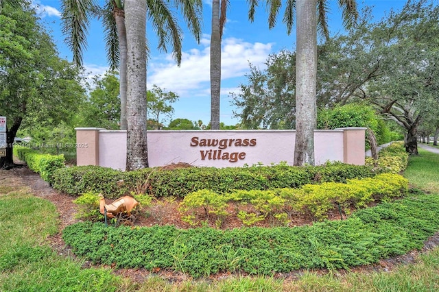 view of community sign