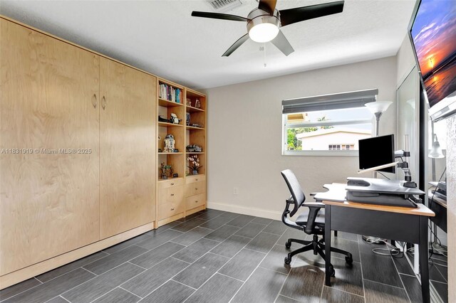 14100 SW 21st St, Davie, FL 33325 - office space featuring a ceiling fan and wood finish floors