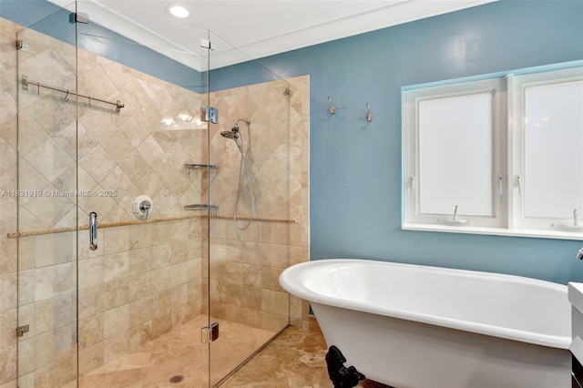 14100 SW 21st St, Davie, FL 33325 - bathroom with a soaking tub and a stall shower