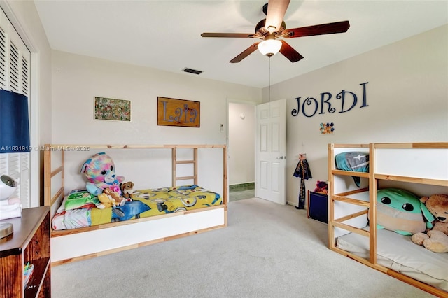 14100 SW 21st St, Davie, FL 33325 - carpeted bedroom with ceiling fan