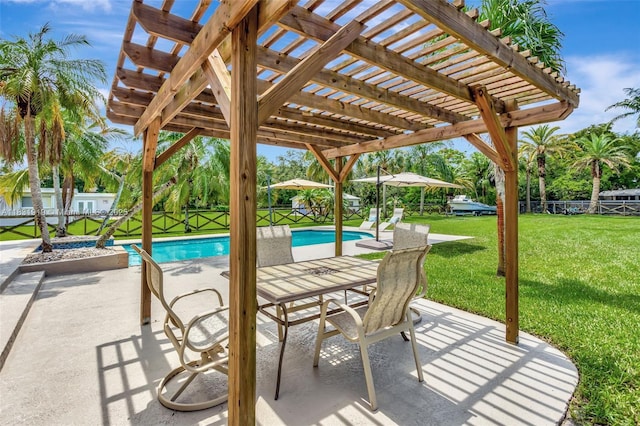 14100 SW 21st St, Davie, FL 33325 - fenced backyard with a pergola, a patio area, and an outdoor pool