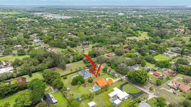 14100 SW 21st St, Davie, FL 33325 - aerial overview of property's location featuring a nearby body of water
