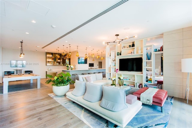 650 NE 32nd St Unit 2205, Miami, FL 33137 - living room with light wood finished floors and recessed lighting