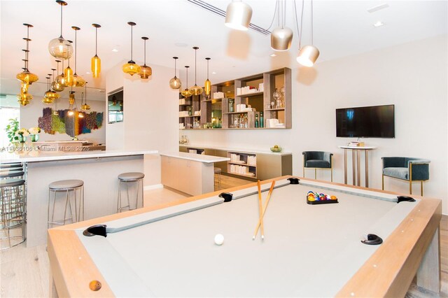 650 NE 32nd St Unit 2205, Miami, FL 33137 - game room with billiards table and light wood finished floors