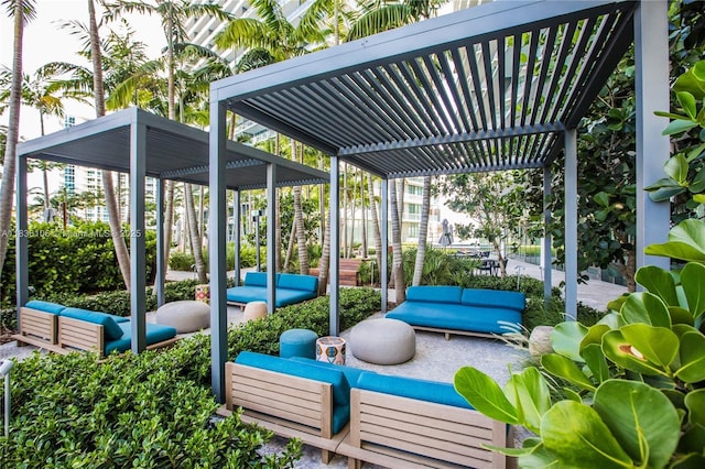 650 NE 32nd St Unit 2205, Miami, FL 33137 - view of patio featuring a pergola and outdoor lounge area