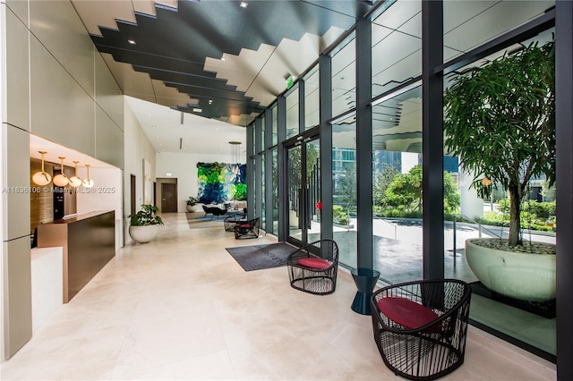 650 NE 32nd St Unit 2205, Miami, FL 33137 - lobby featuring a high ceiling and expansive windows
