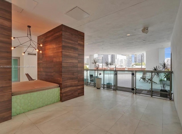 350 S Miami Ave Unit 2303, Miami, FL 33130 - common area with a wall of windows and wooden walls