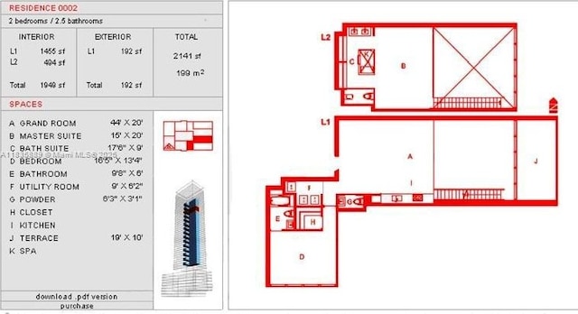 1040 Biscayne Blvd Unit 2402, Miami, FL 33132 - view of property floor plan