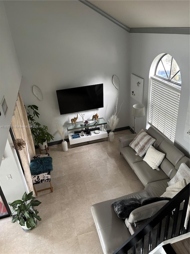 living room with baseboards