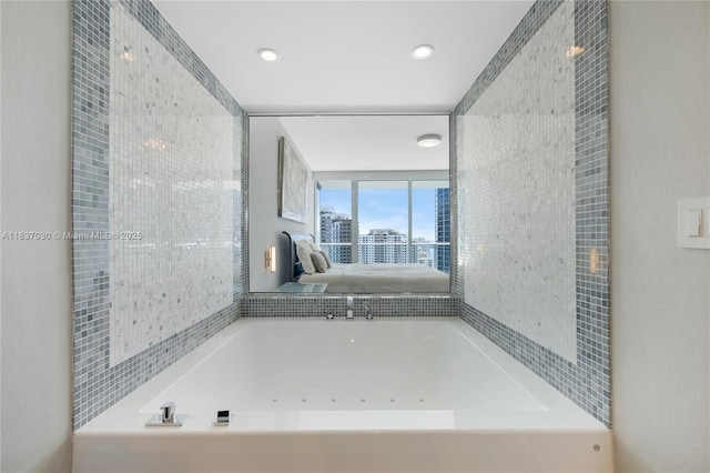 200 Biscayne Boulevard Way Unit 3207, Miami, FL 33131 - full bath with a garden tub, ensuite bathroom, and recessed lighting